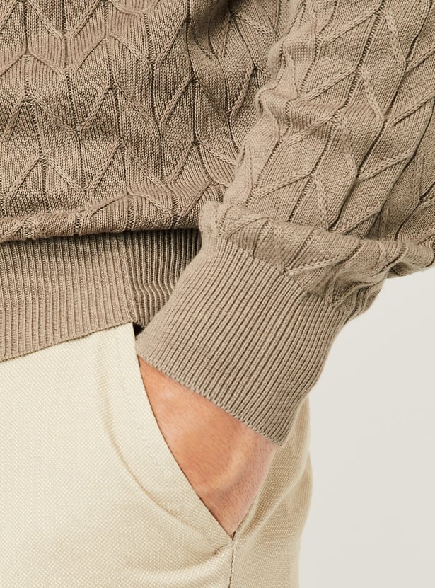 Men Chevron Knit Sweater