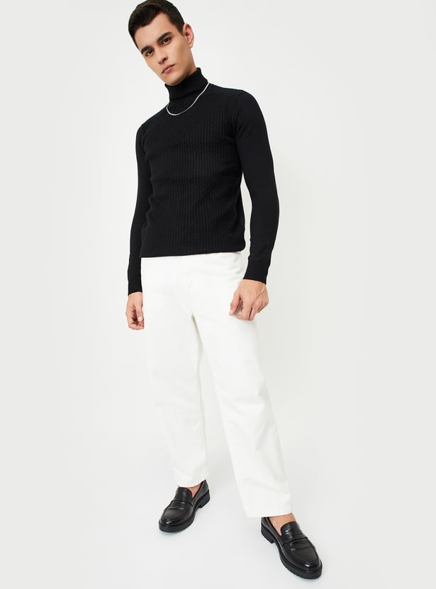 Buy Men Knitted Turtle Neck Sweater Online at just