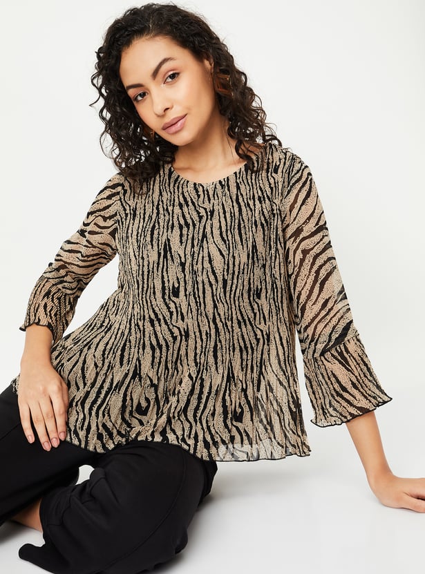 Women Printed Pleated Top