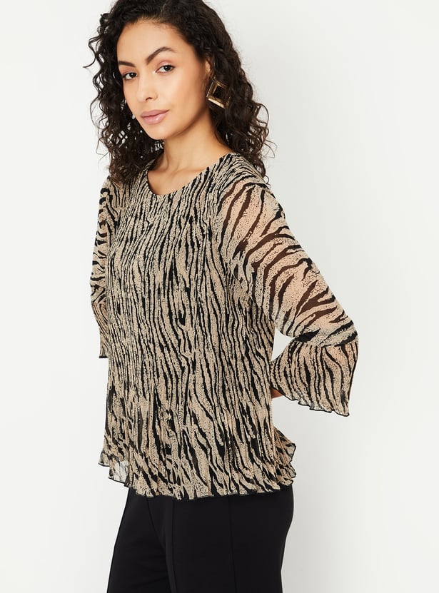 Women Printed Pleated Top