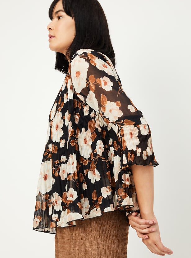 Women Printed Pleated Top