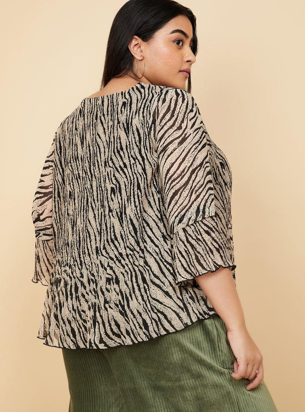 Women Printed Pleated Top