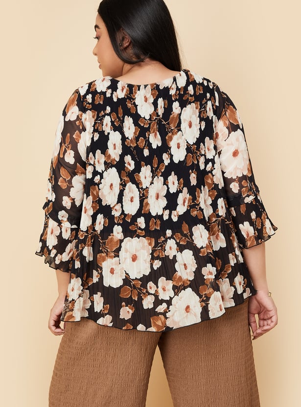 Women Printed Pleated Top