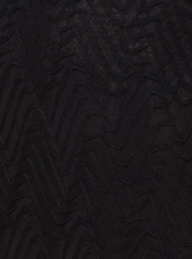 Women Textured Knit A-line Dress