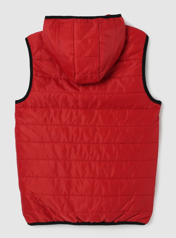 Boys Solid Hooded Gilet