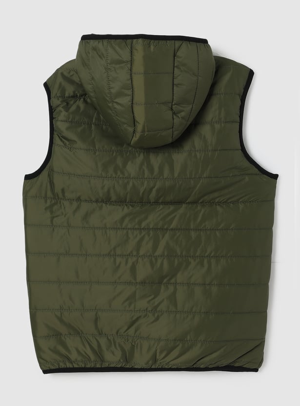 Boys Solid Hooded Gilet