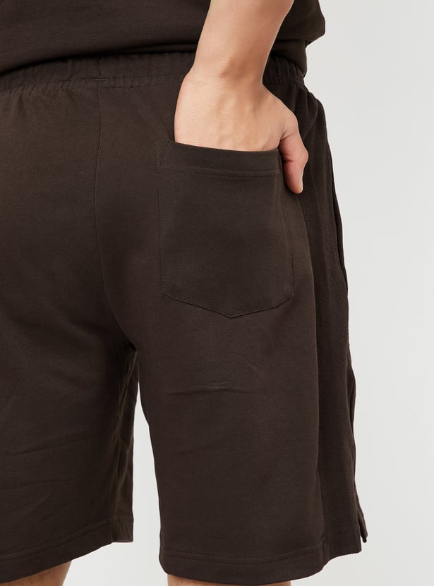 Men Solid Athleisure Shorts