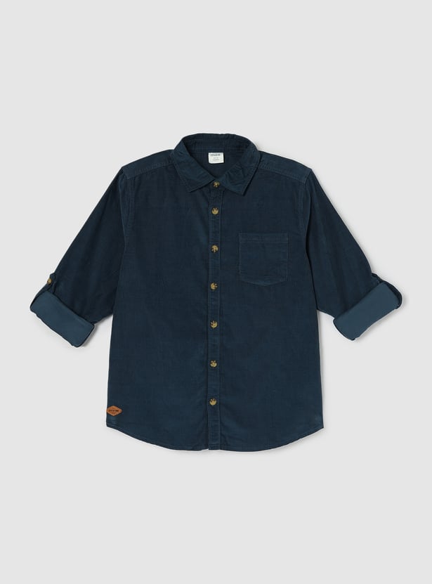 Boys Textured Casual Shirt