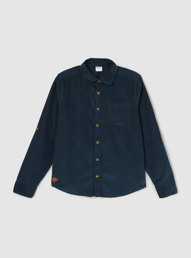 Boys Textured Casual Shirt