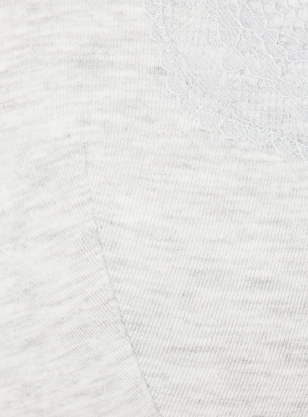 Women Scalloped Lace Trim Padded Non-Wired Bras - Pack of 2