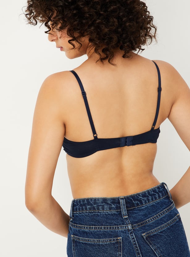 Women Scalloped Lace Trim Padded Non-Wired Bras - Pack of 2