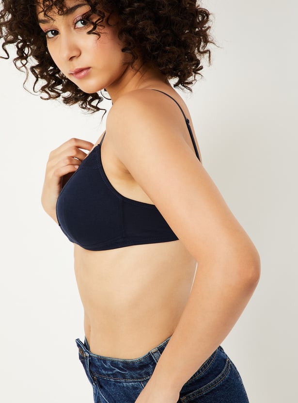 Women Scalloped Lace Trim Padded Non-Wired Bras - Pack of 2