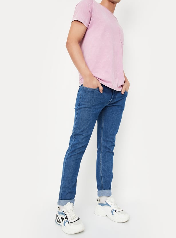 Men Skinny Fit Washed Jeans