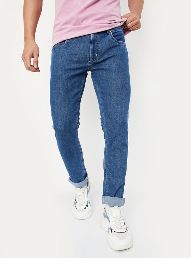 Men Skinny Fit Washed Jeans