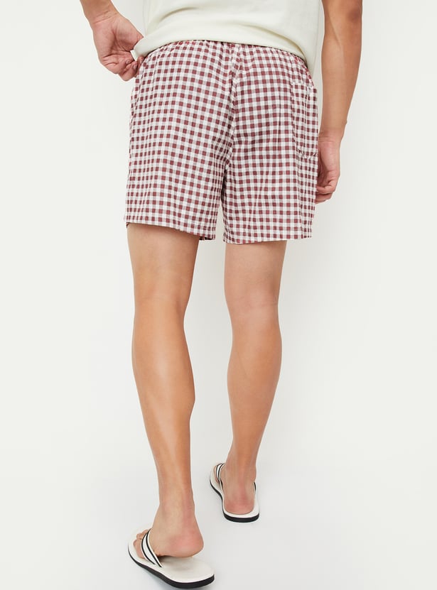 Men Gingham Checked Boxers