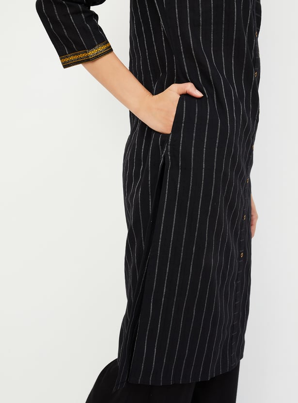 Women Striped Straight Kurta