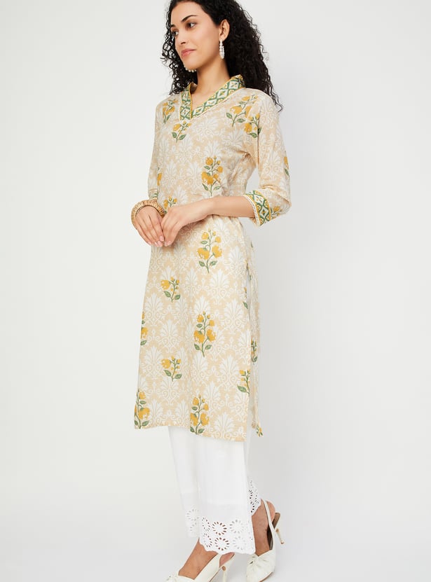 Women Floral Printed Straight Kurta