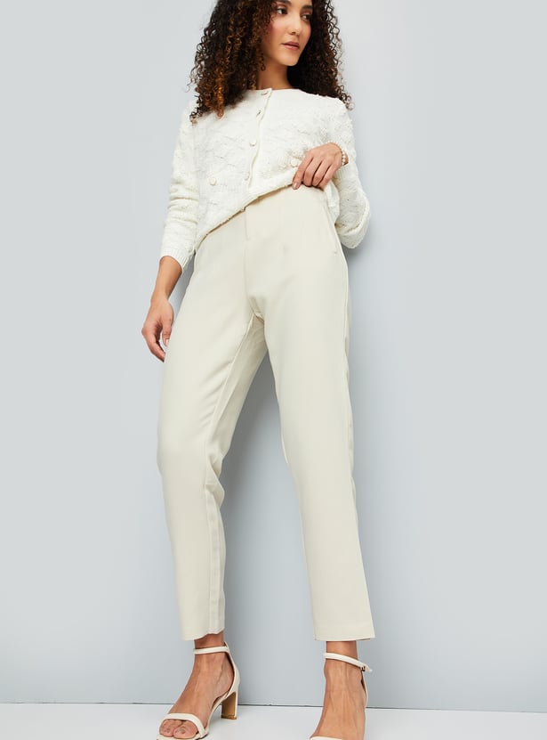 Women Solid Formal Trousers