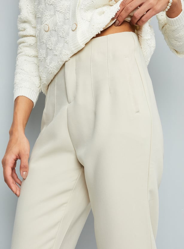 Women Solid Formal Trousers