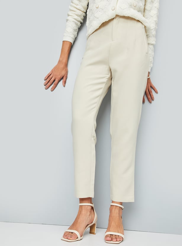 Women Solid Formal Trousers