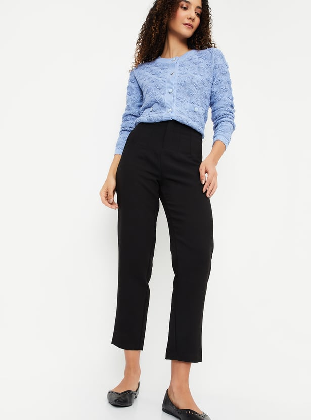 Women Solid Formal Trousers