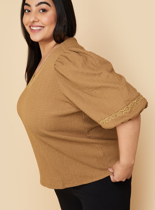 Weill NWT Tan Knit top Top Size 14 (SKU 000023)