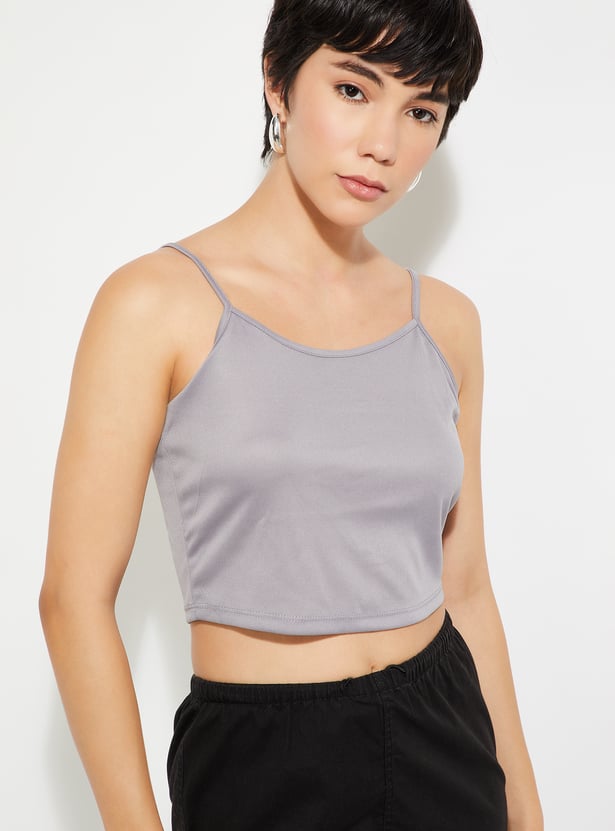 ALAYA F x URB_N Women Mesh Printed Top with Camisole