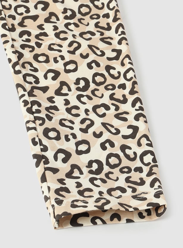 Girls Animal Print Full-Length Leggings