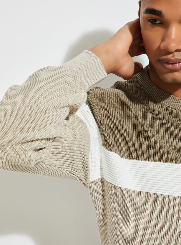 URB_N Men Colourblocked Sweater