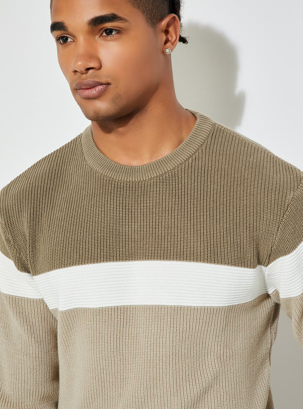 URB_N Men Colourblocked Sweater