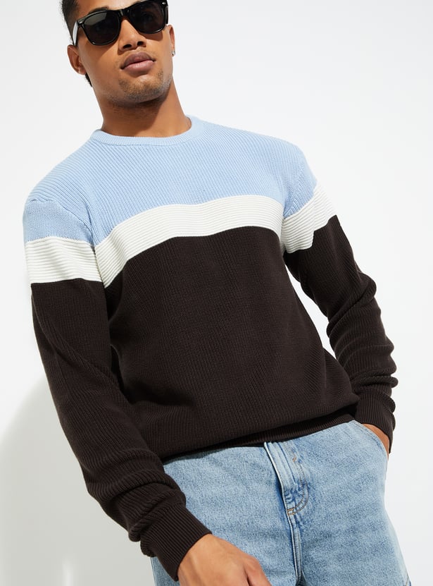 URB_N Men Colourblocked Sweater