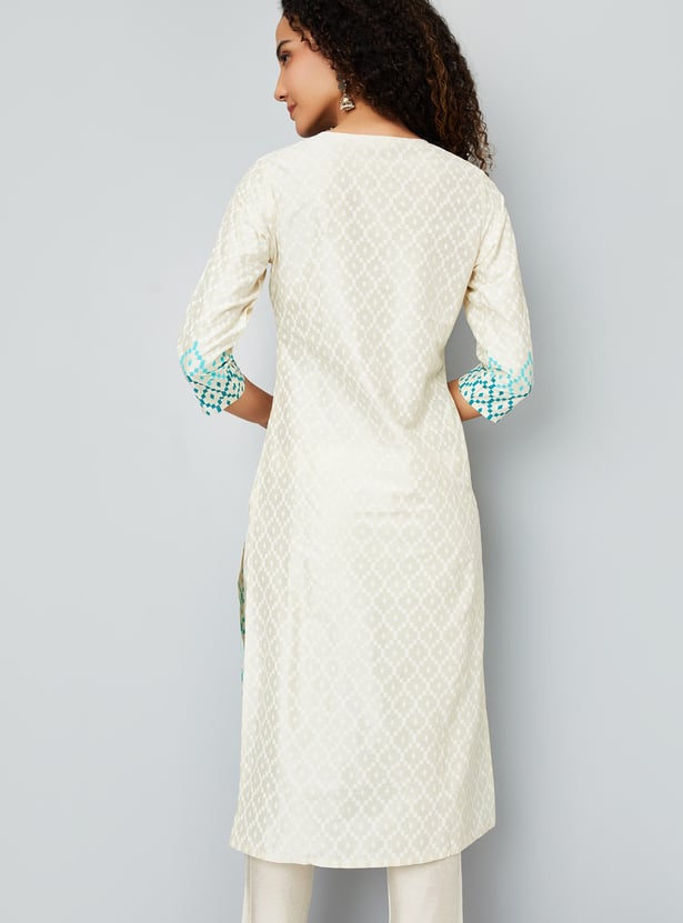 Women Embroidered Straight Kurta