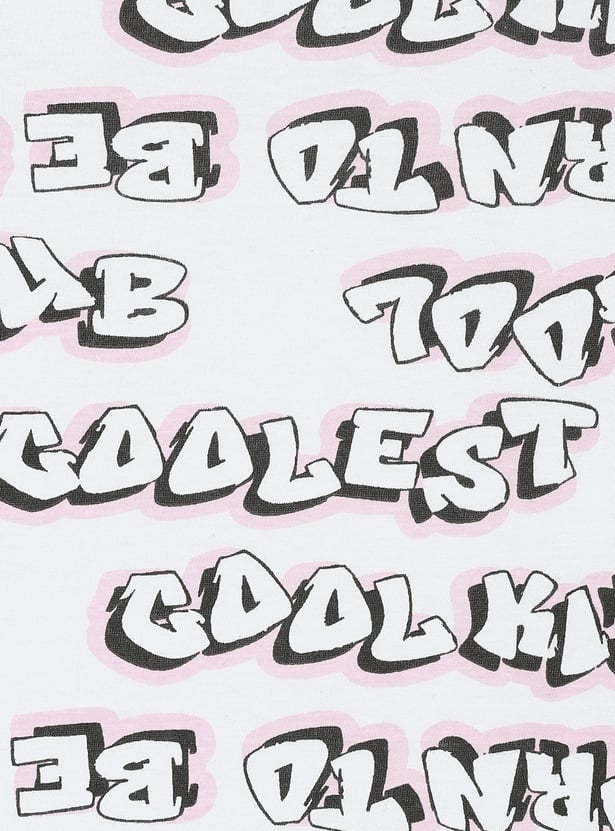 Girls Typographic Printed T-shirt