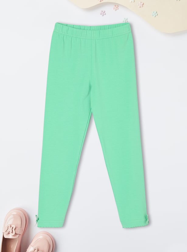 Girls Solid Full-Length Leggings