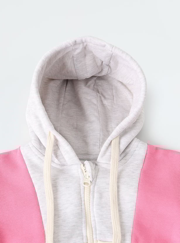Buy Girls Colourblock Hooded Sweatshirt Online at just Rs