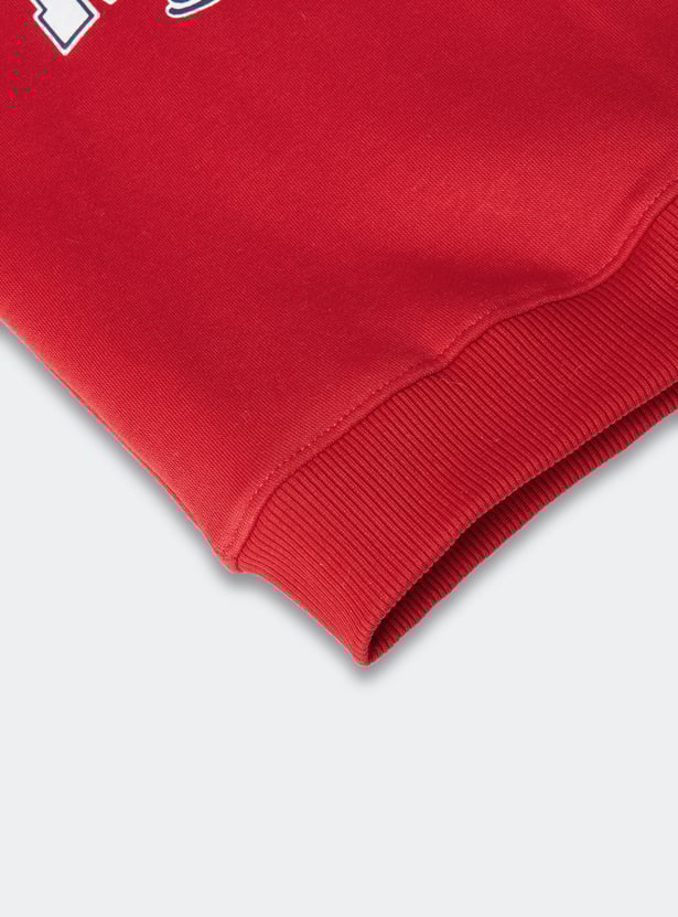 Girls Printed Collared Sweatshirt