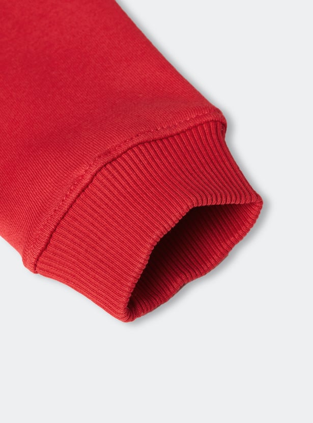 Girls Printed Collared Sweatshirt