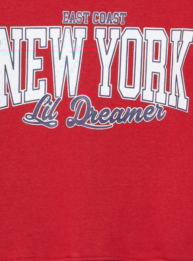 Girls Printed Collared Sweatshirt