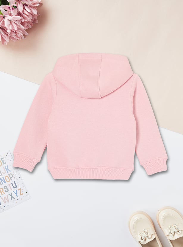 Girls Solid Hooded Sweatshirt