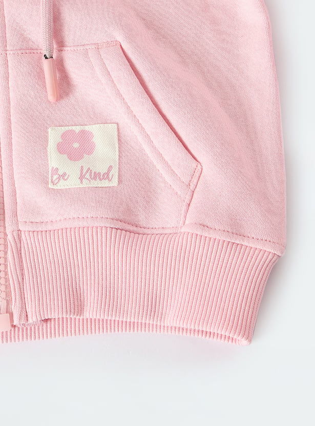 Girls Solid Hooded Sweatshirt