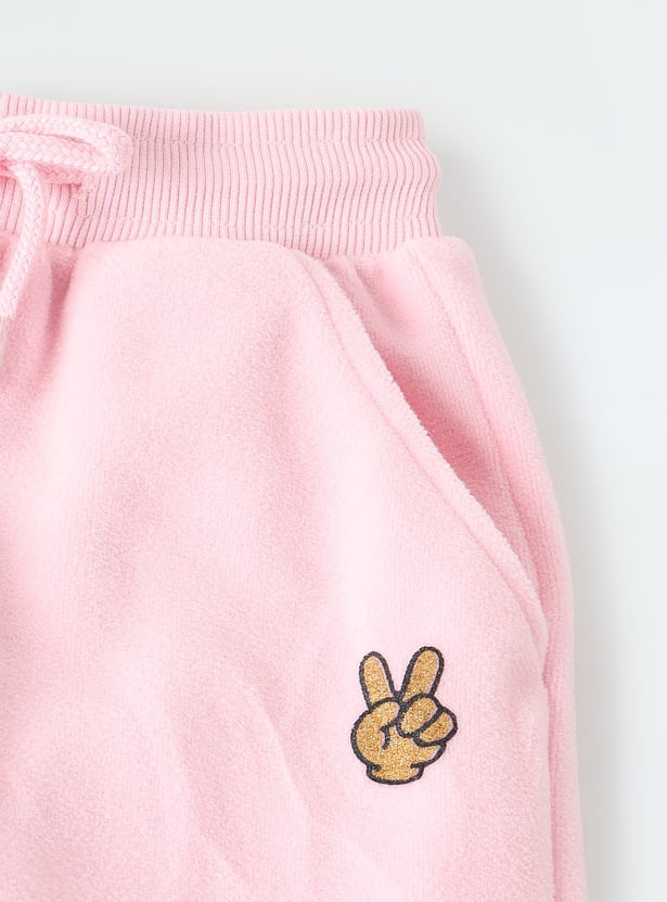 Girls Embellished Hooded Sweatshirt with Joggers