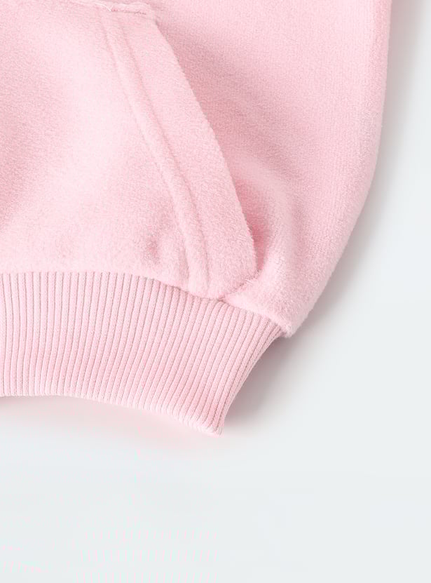 Girls Embellished Hooded Sweatshirt with Joggers