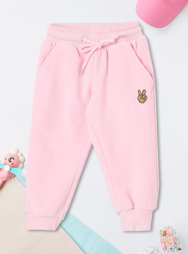 Girls Embellished Hooded Sweatshirt with Joggers