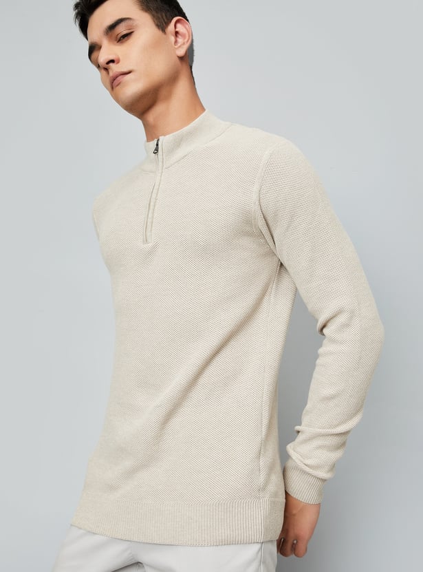 Men Knitted Zip Sweater