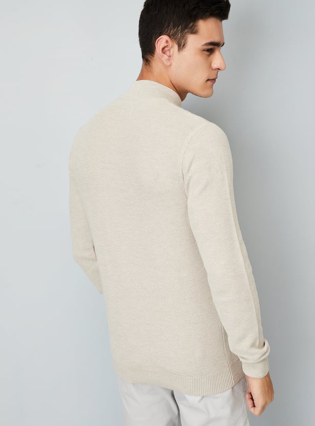 Men Knitted Zip Sweater