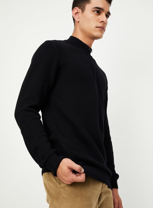 Men Knitted Zip Sweater