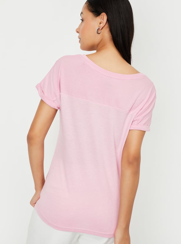 Women Textured T-shirt - Pack of 2