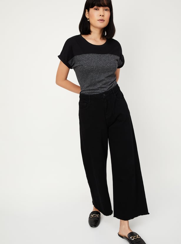 Women Textured T-shirt - Pack of 2