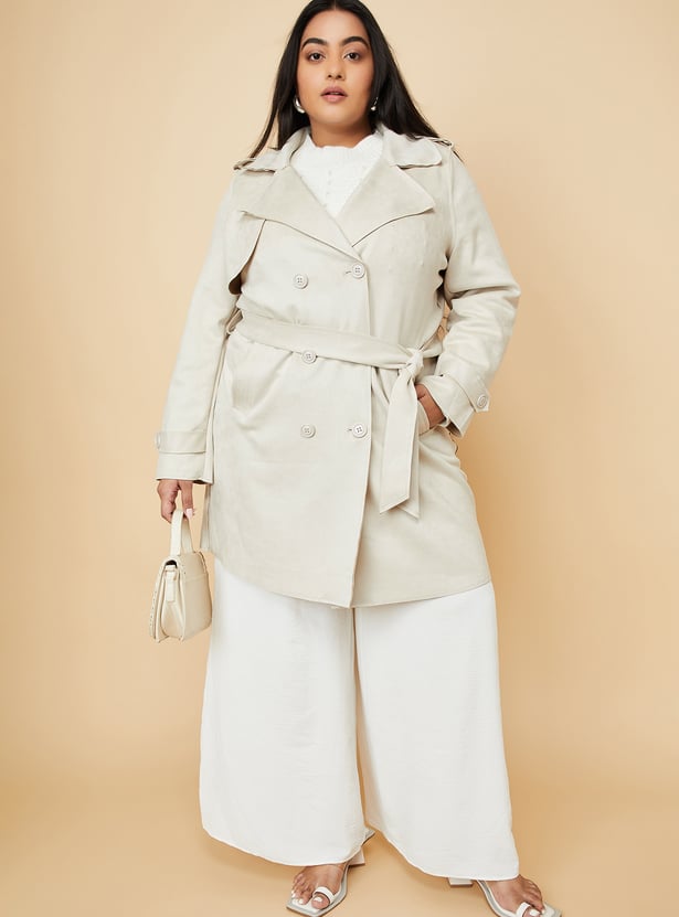 Women Lapel Collared Coat