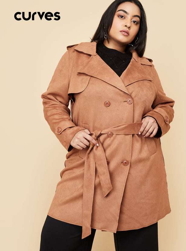 Women Lapel Collared Coat